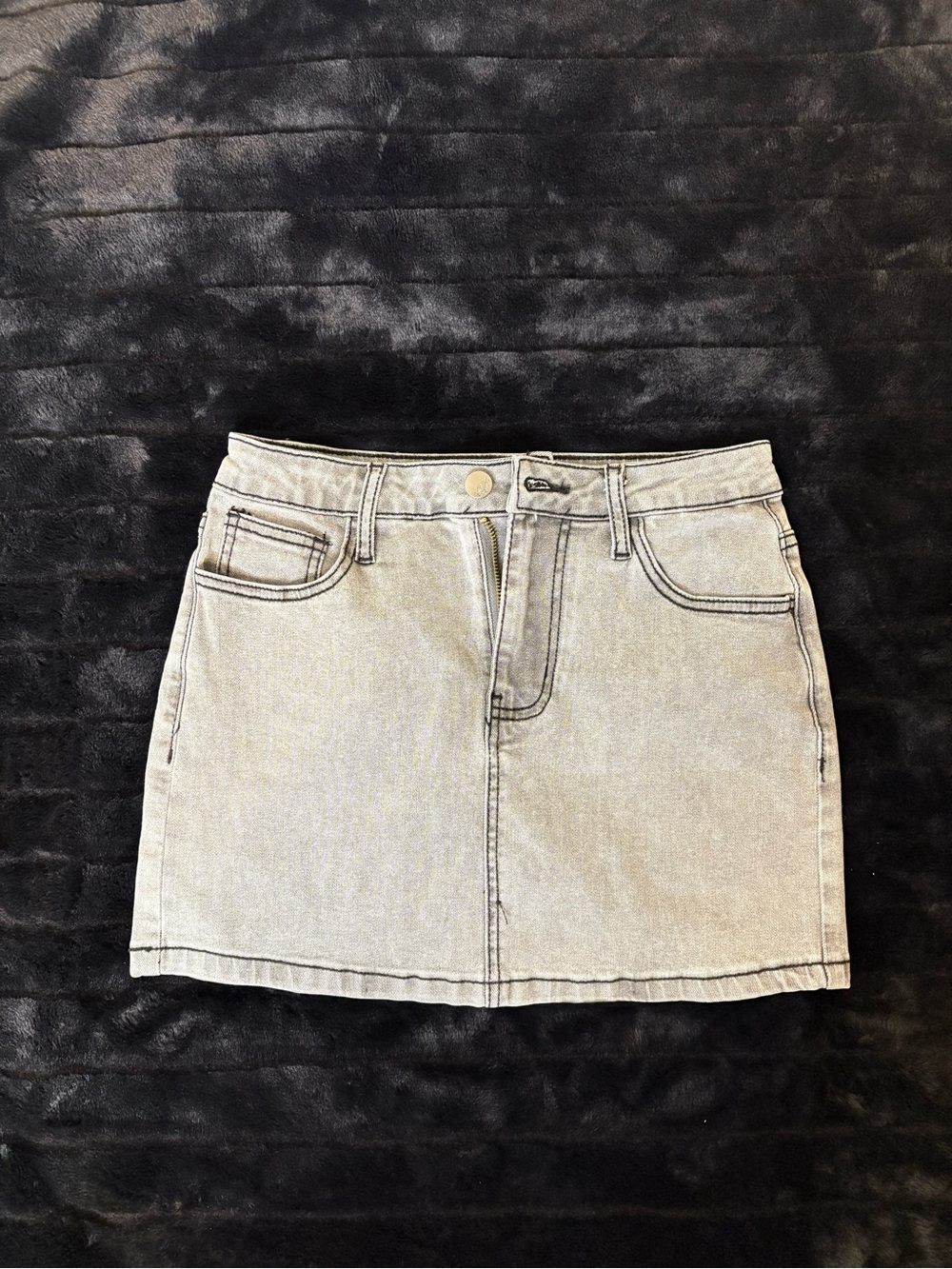 Amazon Light Gray Denim Mini Skirt